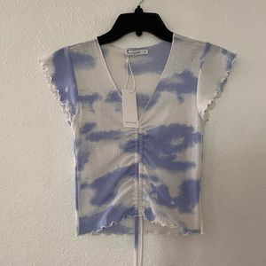 🆕SZ:S White&Blue Sky Pattern Top